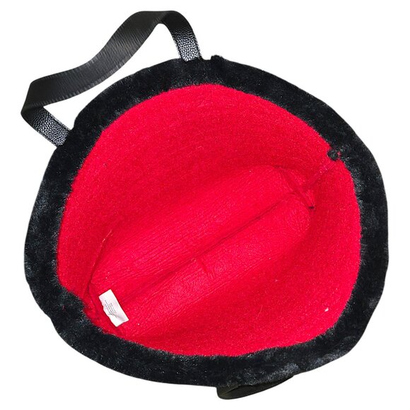 Barnes & Noble Exclusive Red "My Holidays Are Booked" Faux Fur Trim Tote Bag - Picture 6 of 7